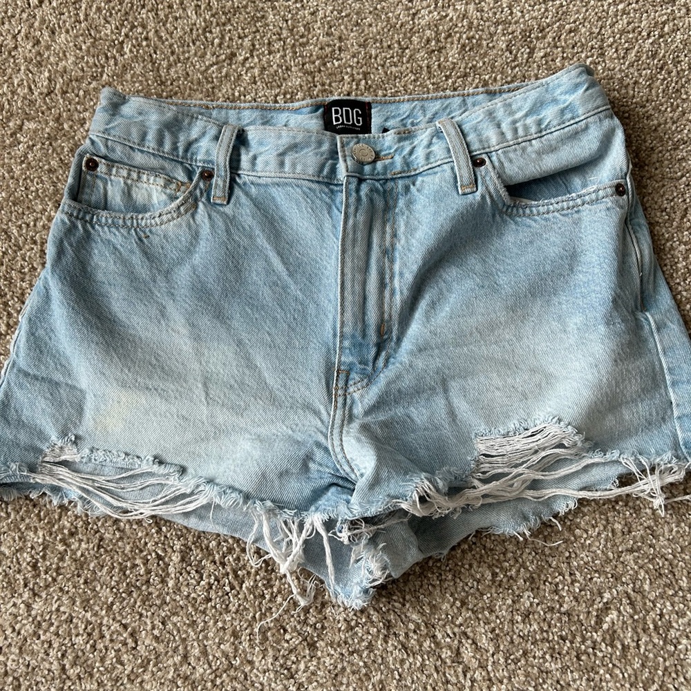 BDG Blue Jean Shorts Distressed Cut-Off Style